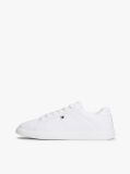 White Lightweight Leather Cupsole Court Trainers  Women