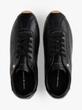 Μαύρο TH Monogram Δερμάτινα Sneakers Με Χαμηλό Κόψιμο  Γυναίκες