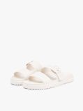 Beige Double Strap Enamel Flag Lightweight Sandals  Women