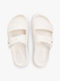Beige Double Strap Enamel Flag Lightweight Sandals  Women