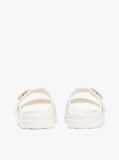 Beige Double Strap Enamel Flag Lightweight Sandals  Women