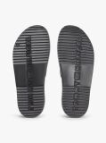 Black Double Strap Enamel Flag Lightweight Sandals  Women