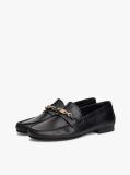Μαύρο TH Monogram Δερμάτινα Loafers Με Διακοσμητική Αλυσίδα  Γυναίκες