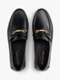 Μαύρο TH Monogram Δερμάτινα Loafers Με Διακοσμητική Αλυσίδα  Γυναίκες