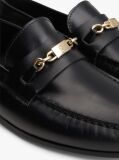 Μαύρο TH Monogram Δερμάτινα Loafers Με Διακοσμητική Αλυσίδα  Γυναίκες