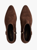 Brown Suede Pointed Toe Ankle Boots  Women