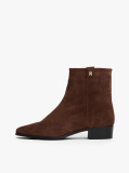 Brown Suede Pointed Toe Ankle Boots  Women