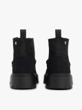 Black Leather Cleat Pull-On Snow Boots  Women