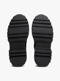 Black Leather Cleat Pull-On Snow Boots  Women
