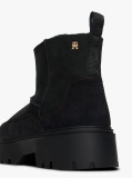 Black Leather Cleat Pull-On Snow Boots  Women