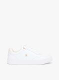 Άσπρο Δερμάτινα Sneakers Με Μίξη Υφών  Γυναίκες