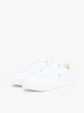 Άσπρο Δερμάτινα Sneakers Με Μίξη Υφών  Γυναίκες