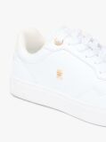 Άσπρο Δερμάτινα Sneakers Με Μίξη Υφών  Γυναίκες