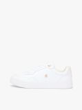 Άσπρο Δερμάτινα Sneakers Με Μίξη Υφών  Γυναίκες