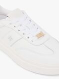 White Debossed TH Monogram Leather Court Trainers  Women