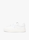 White Debossed TH Monogram Leather Court Trainers  Women
