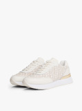 Beige TH Monogram Leather Trainers  Women