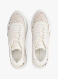 Beige TH Monogram Leather Trainers  Women