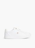 White Leather TH Monogram Court Sneakers  Women