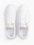 White Leather TH Monogram Court Sneakers  Women