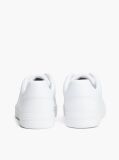 White Enamel Flag Leather Court Sneakers  Women