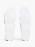 White Enamel Flag Leather Court Sneakers  Women