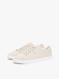 Beige Low Profile Canvas Lace-Up Trainers  Women