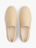 Μπεζ Slip-On Sneakers Από Καμβά  Γυναίκες