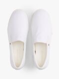 White Low Profile Canvas Slip-On Trainers  Women
