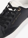 Μαύρο Δερμάτινα Sneakers Με Λογότυπο  Γυναίκες