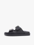 Black Raffia TH Monogram Double Strap Sandals  Women