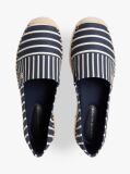 Blue Canvas Stripe TH Monogram Platform Espadrilles  Women