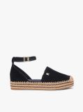 Black Suede Ankle Strap Platform Espadrilles  Women
