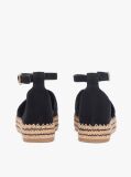 Black Suede Ankle Strap Platform Espadrilles  Women