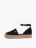 Black Suede Ankle Strap Platform Espadrilles  Women
