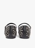 Black Snow Leopard Print Buckle Ballerinas  Women