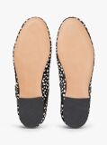 Black Snow Leopard Print Buckle Ballerinas  Women