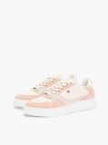 Multi Enamel Flag Leather Court Trainers  Women