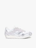 Ασημί Δερμάτινα Sneakers Με Μίξη Υφών  Γυναίκες