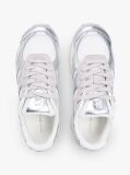 Ασημί Δερμάτινα Sneakers Με Μίξη Υφών  Γυναίκες