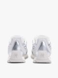 Ασημί Δερμάτινα Sneakers Με Μίξη Υφών  Γυναίκες