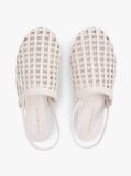 Beige Woven Pointed Toe Slingback Heels  Women