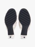 Beige Woven Pointed Toe Slingback Heels  Women