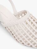 Beige Woven Pointed Toe Slingback Heels  Women