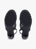 Black Woven Pointed Toe Slingback Heels  Women