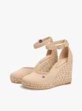 Beige Canvas High Wedge Espadrilles  Women