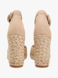 Beige Canvas High Wedge Espadrilles  Women