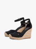 Black Canvas High Wedge Espadrilles  Women