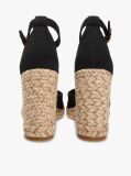 Black Canvas High Wedge Espadrilles  Women