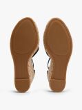 Black Canvas High Wedge Espadrilles  Women